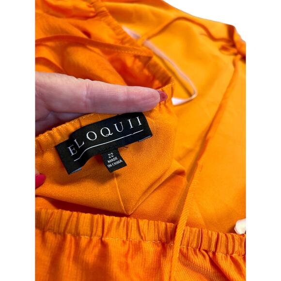 NWT - Eloquii Orange String Halter Neck Mini - Size 22 - Picture 10 of 10